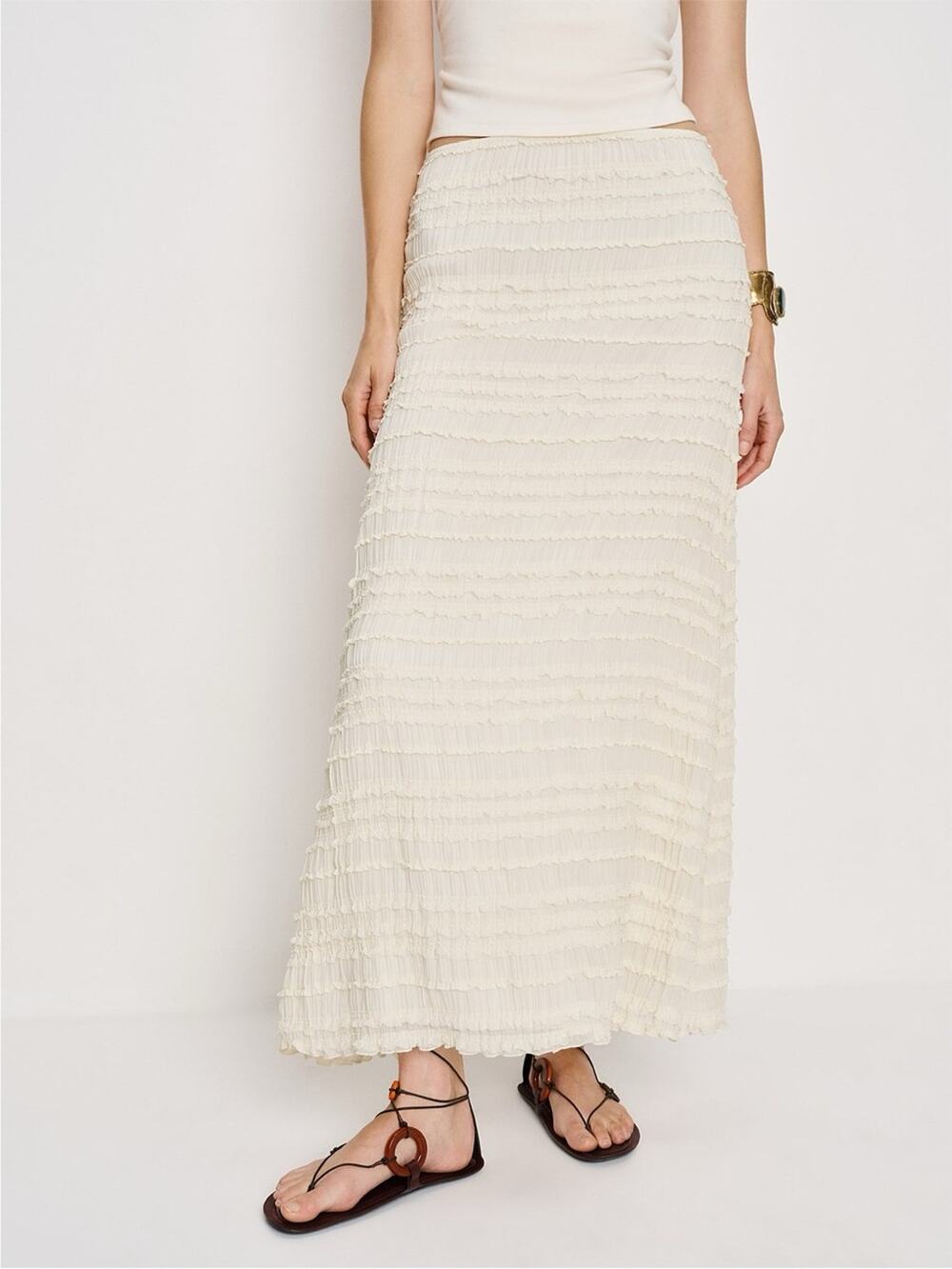 Reformation Gabriella Textured Skirt in Pavlova 4